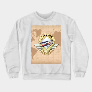 Vintage Flight Adventure travel poster. Crewneck Sweatshirt